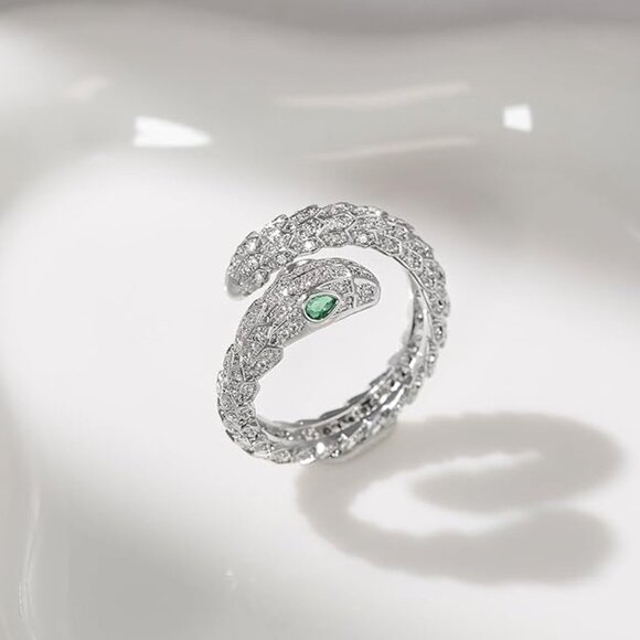 Neiman Marcus Platinum Plated Snake Ring - Picture 3 of 4